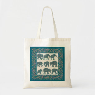 Elefantes de Paisley en Beige con bolsa de toques