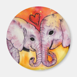 Elefantes en imán del amor