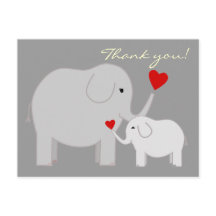 Elefantes grises gracias a la postal