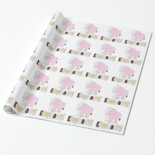 Elefantes Pastel Papel de envolver regalo