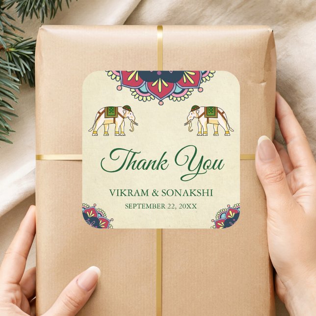 Elefantes tradicionales Pegatina de la boda india  (Subido por el creador)