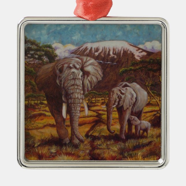 Elefantes y ornamento de Kilimanjaro (Frente)