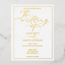 Elegance Script invitación basada en texto Foil