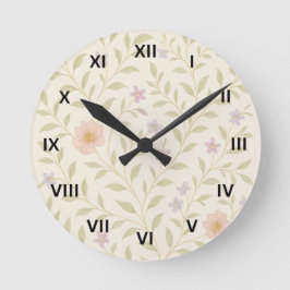 ELEGANCE Y MODERNO Reloj de pared de flores silves