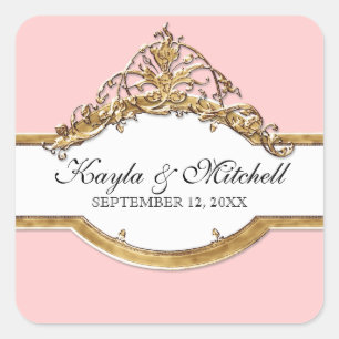 Elegancia 2, sello a juego de oro del lazo negro