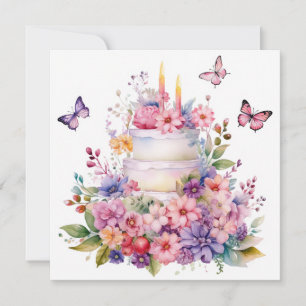 Elegancia alegre: tarjeta de cumpleaños de jardín