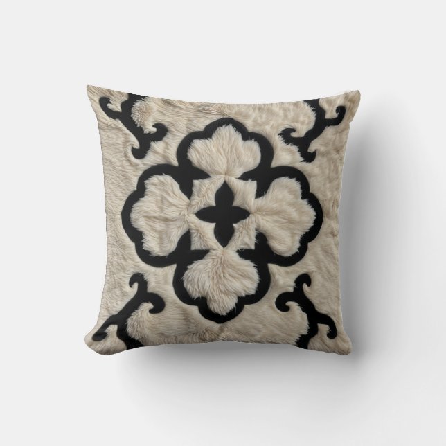 Elegancia: almohadas de Kilim blanco y negro decor (Anverso)
