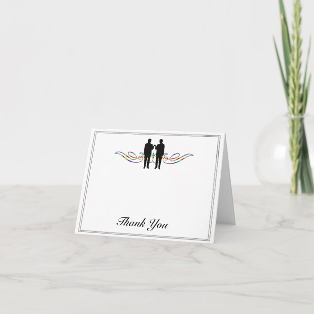Elegancia Arcoíris Agradecimiento de Novio Boda (Anverso)