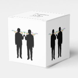 Elegancia arcoiris Grooms Caja de Favor de Boda