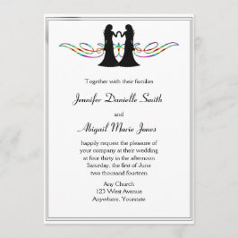 Elegancia arcoiris Novias gay invitación a matrimo