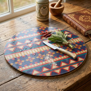 Elegancia Azteca Tabla de cortar de vidrio
