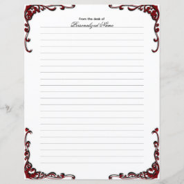 Elegancia barroca - Hoja de papel con lino negro