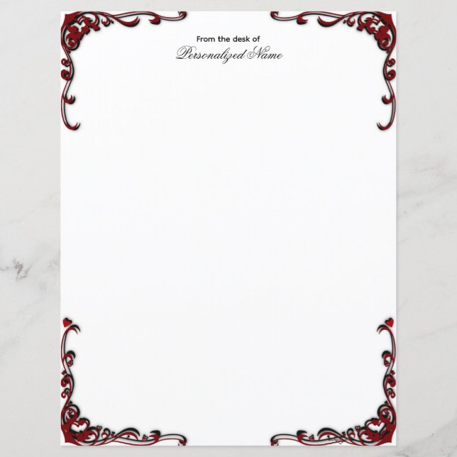 Elegancia barroca - Hoja de papel negro sin revest (Anverso)