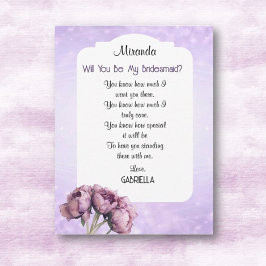 ¡Elegancia BOHO! ¿Serás mi dama de honor tarjeta