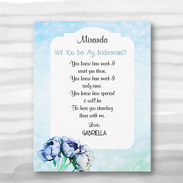 ¡Elegancia BOHO! Tarjeta de dama de honor