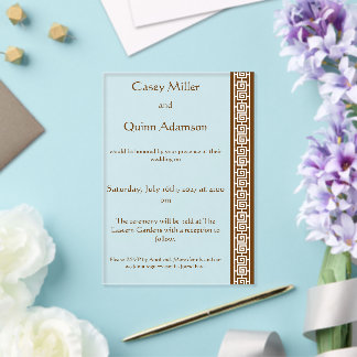 Elegancia China en Chocolate Invitación de Boda de
