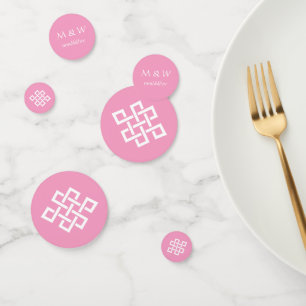 Elegancia china en confeti de mesa petal rosada