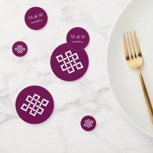 Elegancia china en confetti de mesa de vino