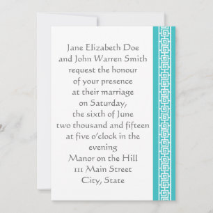 Elegancia china en invitación a la boda turquesa