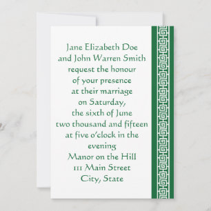 Elegancia china en invitación a la boda verde
