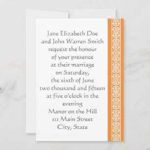 Elegancia china en invitación a matrimonio Naranja