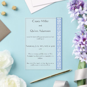 Elegancia China en Invitación de Boda de Acrílico