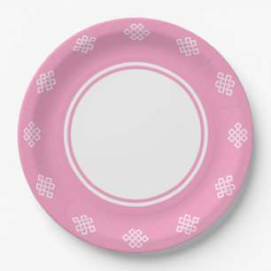 Elegancia China en Plato de Papel Rosa Pétalo