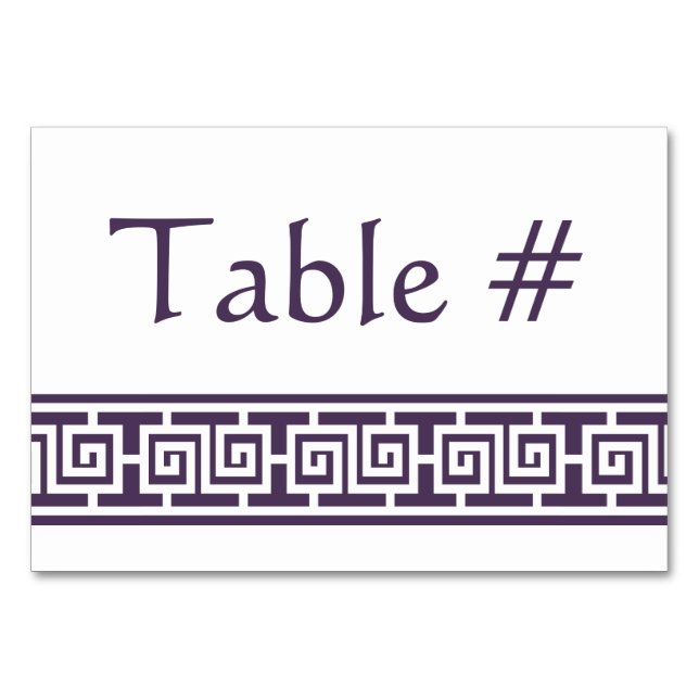 Elegancia china en tarjeta de mesa morada (Anverso)