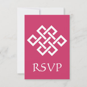 Elegancia China en Tarjeta de RSVP de Frambuesa