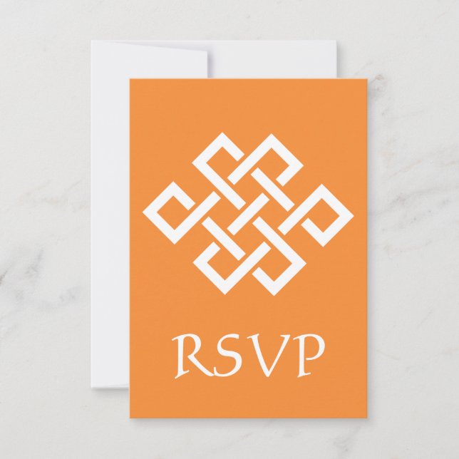 Elegancia china en tarjeta Naranja RSVP (Anverso)
