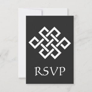 Elegancia china en tarjeta RSVP negra