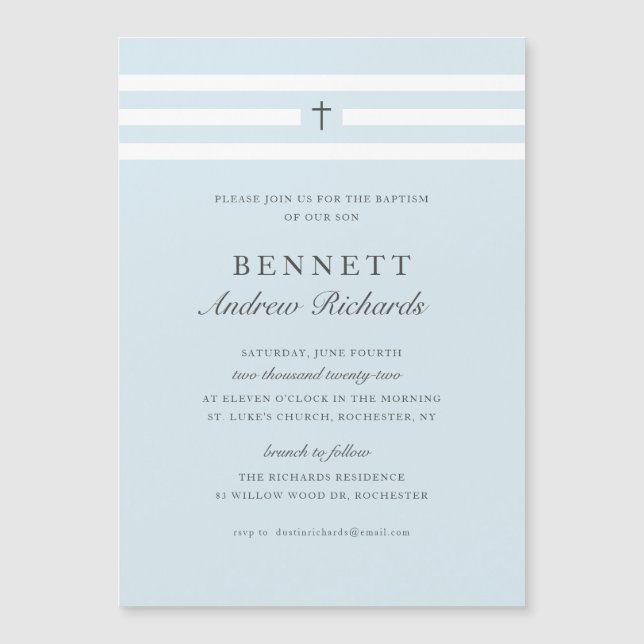 Elegancia clásica Boys Baptism Invitación (Anverso)