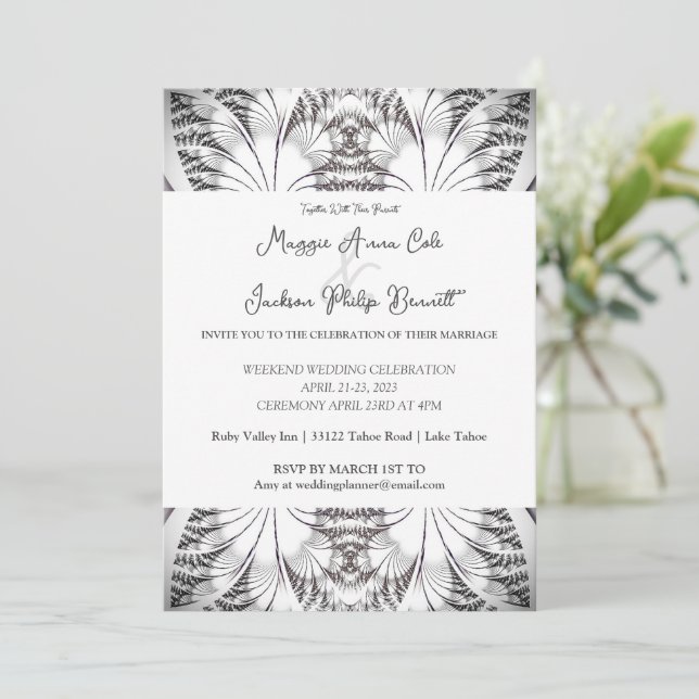 Elegancia Clásica Invitación a la boda (Anverso de pie)