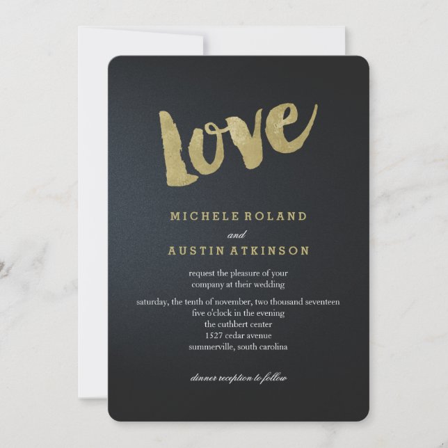 Elegancia clásica | Invitación a la boda (Anverso)