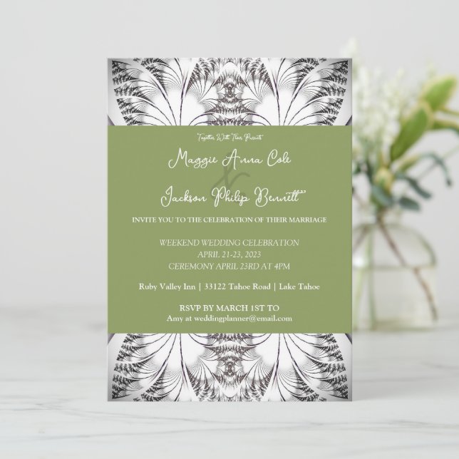 Elegancia Clásica Invitación a la boda (Anverso de pie)