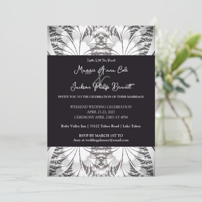 Elegancia Clásica Invitación a la boda (Anverso de pie)