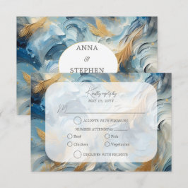 Elegancia contemporánea: Blue White Gold RSVP