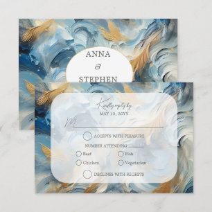 Elegancia contemporánea: Blue White Gold RSVP
