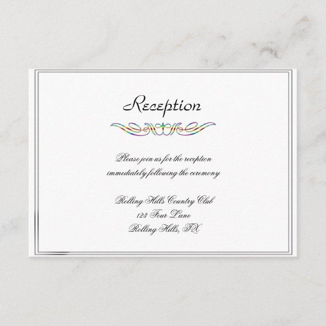 Elegancia de Arcoíris Novio Recepción de Boda (Anverso)