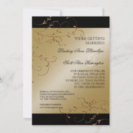 Elegancia de Corbata Negra, Invitaciones Doradas p