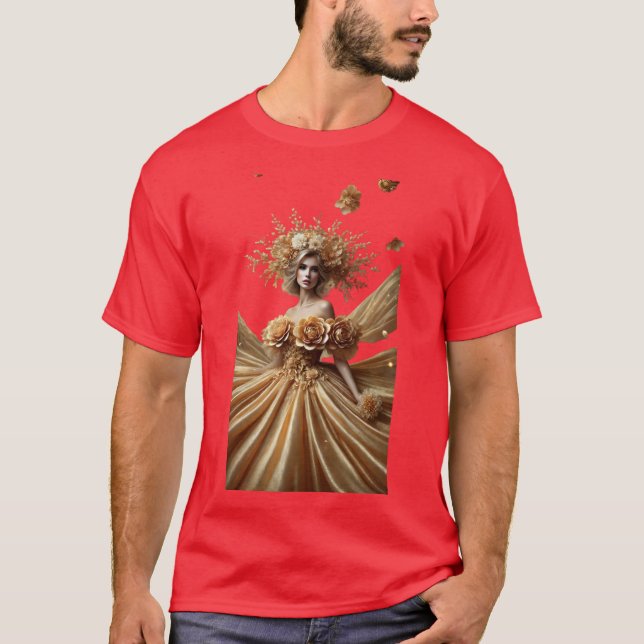 Elegancia de la diosa de oro de 🌟 - camiseta de f (Anverso)
