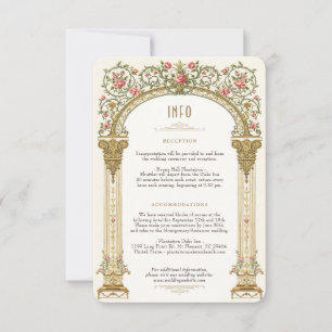 Elegancia de la tarjeta de detalle del Boda Real d