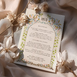 Elegancia de la tarjeta de detalle del Boda Real d