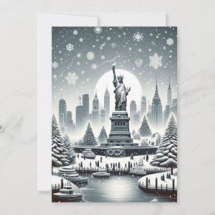 "Elegancia de las Fiestas de Nueva York. Tarjetas 