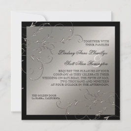 Elegancia de los zapatos negros, invitaciones a la