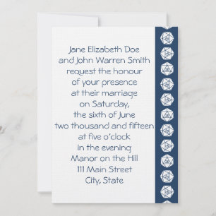 Elegancia de Mesa en Invitación de Boda Azul Marin