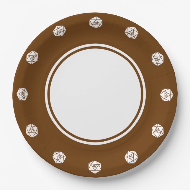 Elegancia de Mesa en Plato de Papel de Chocolate (Anverso)