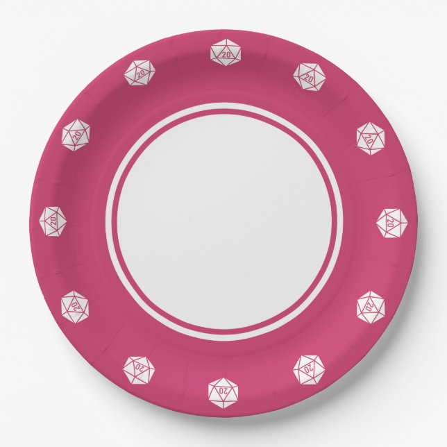 Elegancia de Mesa en Plato de Papel Frambuesa (Anverso)