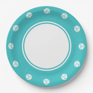 Elegancia de Mesa en Plato de Papel Turquesa
