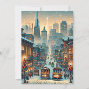 Elegancia de Navidad en San Francisco - tarjeta de